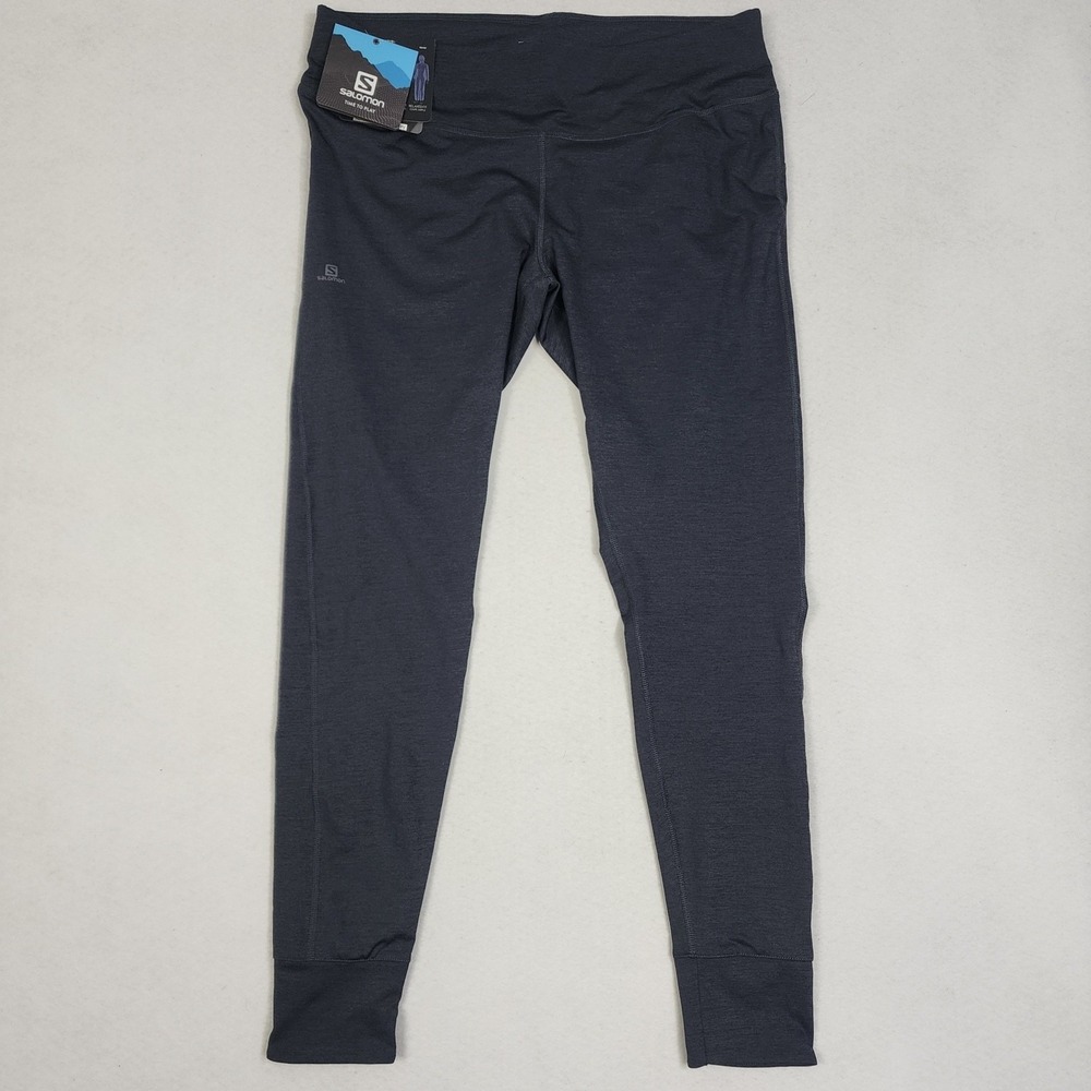 Salomon Comet Tech Leg Tights Womens 2XL Dark Gray High Rise Athletic Running
